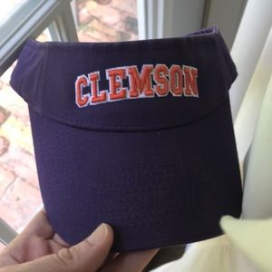Clemson Visor Purple with orange embroidery